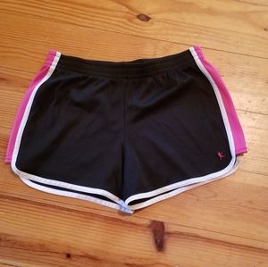 Girls black and pink workout shorts